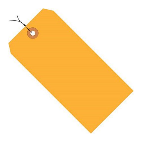 Shipping Tags Pre-Wired Fluorescent Orange 6 14" X 3 1/8" (1000 Per/Case)