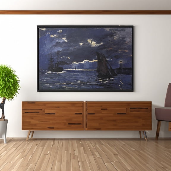 Shipping by Moonlight Seascape Wall Art Print Reproduction Unframed Paper Print