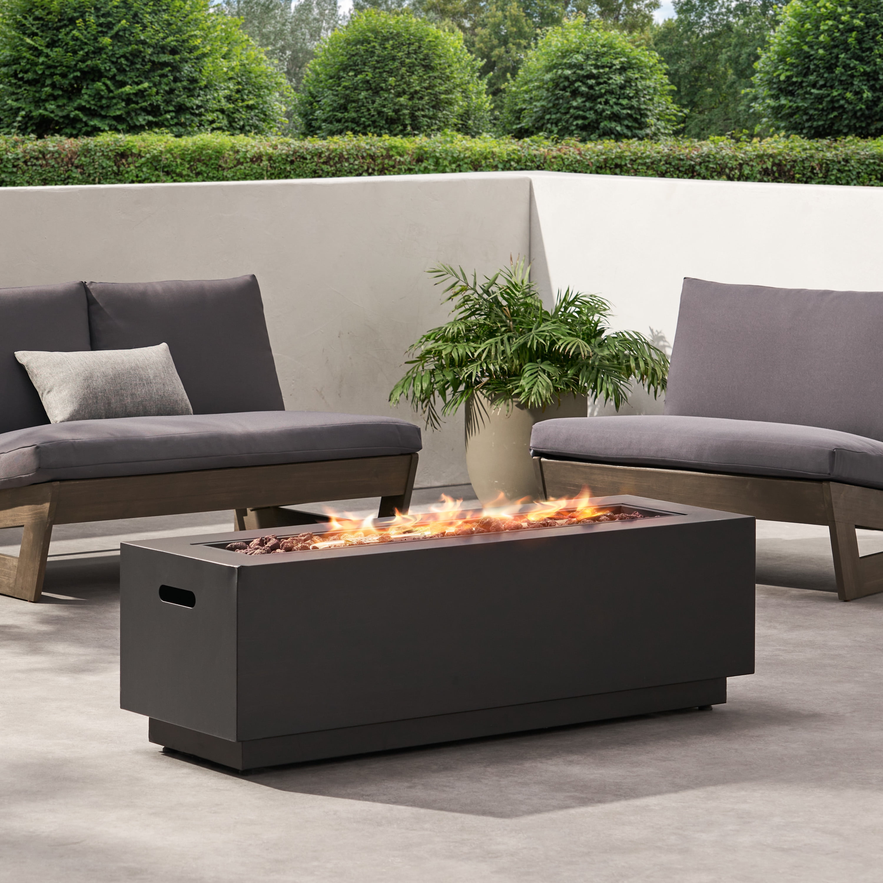 [Shipping to Canada Only] Rectangular Iron Fire Pit 50,000 BTU (Does Not Include Tank Cover