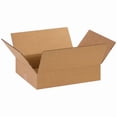 thumbnail image 1 of 14 x 11 x 3 Flat Corrugated Boxes Moving Shipping Carton Box, Kraft, 25/Pk, 1 of 6