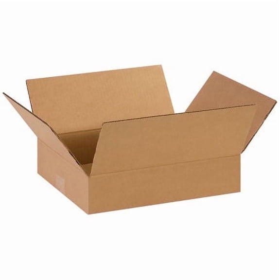 14 x 11 x 3 Flat Corrugated Boxes Moving Shipping Carton Box, Kraft, 25/Pk