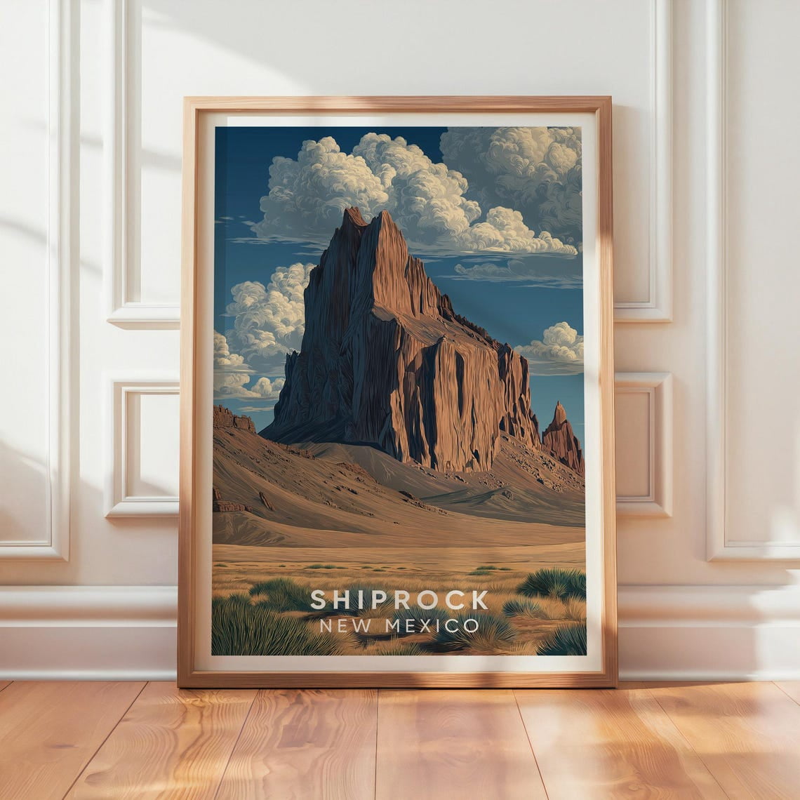 Shiprock New Mexico Vintage Travel Retro Landscape Poster