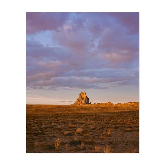 Shiprock Sunset II - Shiprock New Mexico Photography Desert Landscape Sunset Nature Scenic Mountain Wilderness Unframed Wall Art Print 4 x 6 inches