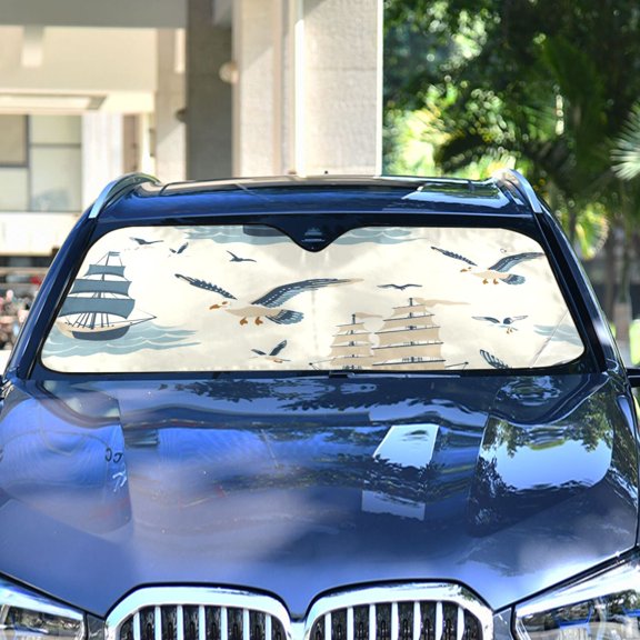 Ships Birds Turtles Automotive Front Car Windshield Sun Shade Reflector Foldable for Front Fit for Cars Truck SUVs