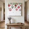 thumbnail image 1 of Ships Next Day Canvas Wall Art 10"x10", Christmas Balls Wood Framed Canvas Print Painting, Red Green Xmas Botanical Snowflake Ready to Hang Small Picture Wall Decor for Home Kitchen Nursery Office, 1 of 9