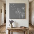 thumbnail image 1 of Ships Next Day Canvas Wall Art 10"x10", Grey Dandelion Wood Framed Canvas Print Painting, Abstract Art Simple Floral Ready to Hang Small Picture Wall Decor for Home Kitchen Nursery Office, 1 of 9