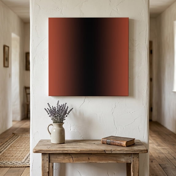 Ships Next Day Canvas Wall Art 10"x10", Red Black Ombre Wood Framed Canvas Print Painting, Modern Gradient Abstract Art Ready to Hang Small Picture Wall Decor for Home Kitchen Nursery Office