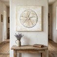 thumbnail image 1 of Ships Next Day Canvas Wall Art 10"x10", Sand Dollar Coastal Wood Framed Canvas Print Painting, Summer Beach Beige Ocean Ready to Hang Small Picture Wall Decor for Home Kitchen Nursery Office, 1 of 9