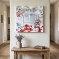 thumbnail image 1 of Ships Next Day Canvas Wall Art 10"x10",Xmas Snowman Birds Wood Framed Canvas Print Painting,Christmas Green Silver Pine Snowflake Ready to Hang Small Picture Wall Decor for Kitchen Nursery Office, 1 of 9