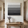 thumbnail image 1 of Ships Next Day Canvas Wall Art 12"x12", Black Grey Ombre Wood Framed Canvas Print Painting, Farmhouse Vintage Wooden Striped Ready to Hang Small Picture Wall Decor for Home Kitchen Dining Room Office, 1 of 9