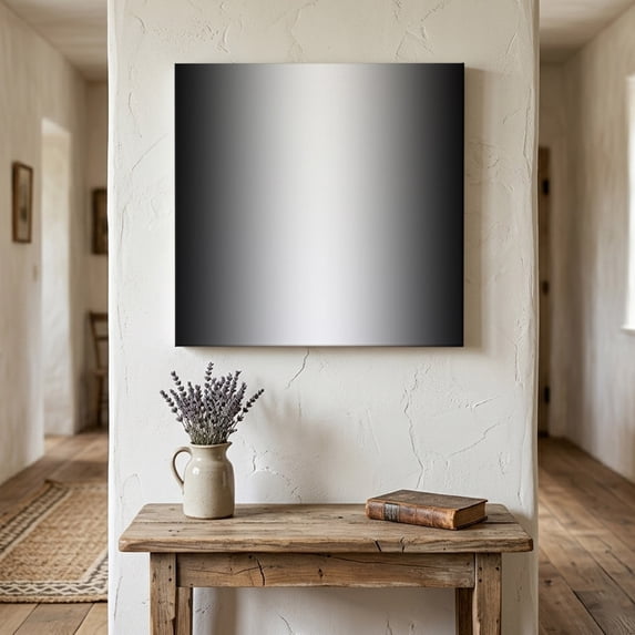 Ships Next Day Canvas Wall Art 12"x12",Black Ombre Wood Framed Canvas Print Painting,Black Grey White Gradient Modern Abstract Art Ready to Hang Picture Wall Decor for Kitchen Dining Room Office