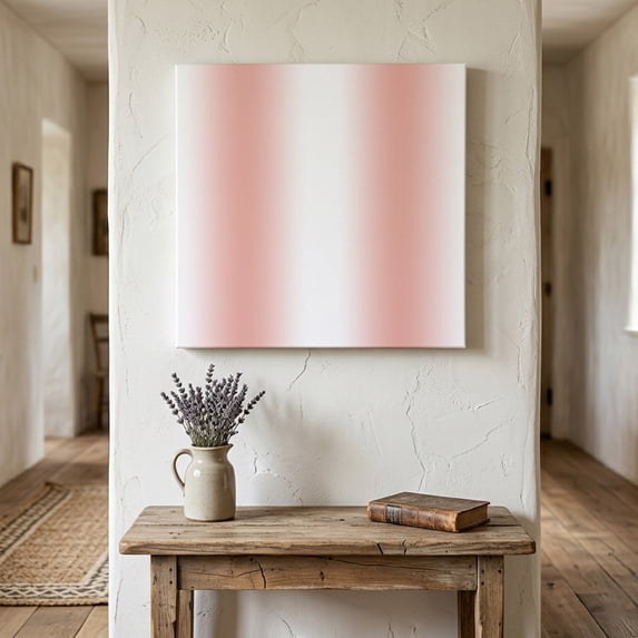 Ships Next Day Canvas Wall Art 12"x12",Coral Red White Wood Framed Canvas Print Painting,Modern Gradient Vertical Stripes Geometric Ready to Hang Picture Wall Decor for Kitchen Dining Room Office