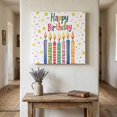 thumbnail image 1 of Ships Next Day Canvas Wall Art 12"x12", Happy Birthday Wood Framed Canvas Print Painting, Colorful Star Funny Celebration Ready to Hang Small Picture Wall Decor for Home Kitchen Dining Room Office, 1 of 9