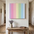 thumbnail image 1 of Ships Next Day Canvas Wall Art 12"x12",Rainbow Stripes Wood Framed Canvas Print Painting,Modern Colorful Cream Striped Aesthetics Ready to Hang Small Picture Wall Decor for Kitchen Dining Room Office, 1 of 9