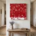 thumbnail image 1 of Ships Next Day Canvas Wall Art 12"x12", Red Balls Christmas Wood Framed Canvas Print Painting, Christmas Ball Snowflake Xmas Ready to Hang Small Picture Wall Decor for Home Kitchen Dining Room Office, 1 of 9