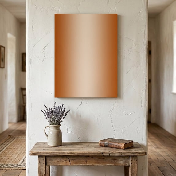 Ships Next Day Canvas Wall Art 12"x16", Burnt Orange Ombre Wood Framed Canvas Print Painting, Modern Gradient Abstract Art Ready to Hang Small Picture Wall Decor for Home Bathroom Hallway Dining Room