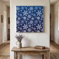 thumbnail image 1 of Ships Next Day Canvas Wall Art 16"x16", Blue Christmas Wood Framed Canvas Print Painting, Xmas Snowflake White Ready to Hang Picture Wall Decor for Home Bedroom Kitchen Office, 1 of 9