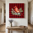thumbnail image 1 of Ships Next Day Canvas Wall Art 16"x16", Christmas Cardinal Birds Wood Framed Canvas Print Painting, Buffalo Checker Xmas Pine Tree Ready to Hang Picture Wall Decor for Home Bedroom Kitchen Office, 1 of 9