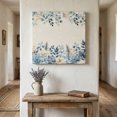 thumbnail image 1 of Ships Next Day Canvas Wall Art 16"x16", Christmas Eucalyptus Wood Framed Canvas Print Painting, Blue Poinsettia Vintage Winter Snowy Ready to Hang Picture Wall Decor for Home Bedroom Kitchen Office, 1 of 9
