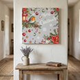thumbnail image 1 of Ships Next Day Canvas Wall Art 16"x16", Merry Christmas Wood Framed Canvas Print Painting, Poinsettia Xmas Tree Snowflake Winter Ready to Hang Picture Wall Decor for Home Bedroom Kitchen Office, 1 of 9