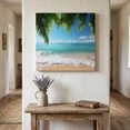 thumbnail image 1 of Ships Next Day Canvas Wall Art 16"x16", Ocean Beach Wood Framed Canvas Print Painting, Palm Trees Summer Tropical Island Seaside Ready to Hang Picture Wall Decor for Home Bedroom Kitchen Office, 1 of 9