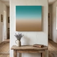 thumbnail image 1 of Ships Next Day Canvas Wall Art 16"x16", Teal Brown Ombre Wood Framed Canvas Print Painting, Turquoise Gradient Modern Abstract Art Ready to Hang Picture Wall Decor for Home Bedroom Kitchen Office, 1 of 9