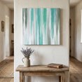thumbnail image 1 of Ships Next Day Canvas Wall Art 16"x16", Turquoise Gray Wood Framed Canvas Print Painting, Farmhouse Abstract Gradient Ready to Hang Picture Wall Decor for Home Bedroom Kitchen Office, 1 of 9