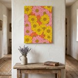 Pink Daisy Print Ships Next Day Canvas Wall Art 24