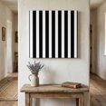 thumbnail image 1 of Ships Next Day Canvas Wall Art 8"x8",Black Striped Wood Framed Canvas Print Painting,Modern Farmhouse Black and White Stripes Ready to Hang Small Picture Wall Decor for Home Bathroom Nursery Kitchen, 1 of 9