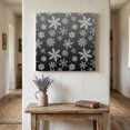 thumbnail image 1 of Ships Next Day Canvas Wall Art 8"x8",Black White Snowflake Christmas Wood Framed Canvas Print Painting,Winter Xmas Snowflakes Ready to Hang Small Picture Wall Decor for Home Bathroom Nursery Kitchen, 1 of 9