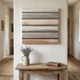 thumbnail image 1 of Ships Next Day Canvas Wall Art 8"x8",Brown Beige Stripes Wood Framed Canvas Print Painting,Geometric Painting Neutral Textured Ready to Hang Small Picture Wall Decor for Home Bathroom Nursery Kitchen, 1 of 9