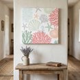 thumbnail image 1 of Ships Next Day Canvas Wall Art 8"x8",Red Sage Green Coastal Wood Framed Canvas Print Painting,Summer Beach Coral Shell Starfish Ready to Hang Small Picture Wall Decor for Bathroom Nursery Kitchen, 1 of 9