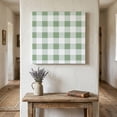 thumbnail image 1 of Ships Next Day Canvas Wall Art 8"x8", Sage Green Checkered Wood Framed Canvas Print Painting, Green White Buffalo Plaid Ready to Hang Small Picture Wall Decor for Home Bathroom Nursery Kitchen, 1 of 9