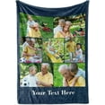 thumbnail image 1 of Ships Next Day, Custom Blanket with Picture and Text - Printed in USA, Personalized Photo Blanket with Text (Fleece 30x40), 1 of 5