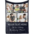 thumbnail image 1 of Ships Next Day, Custom Blanket with Picture and Text - Printed in USA, Personalized Photo Blanket with Text (Fleece 30x40), 1 of 5