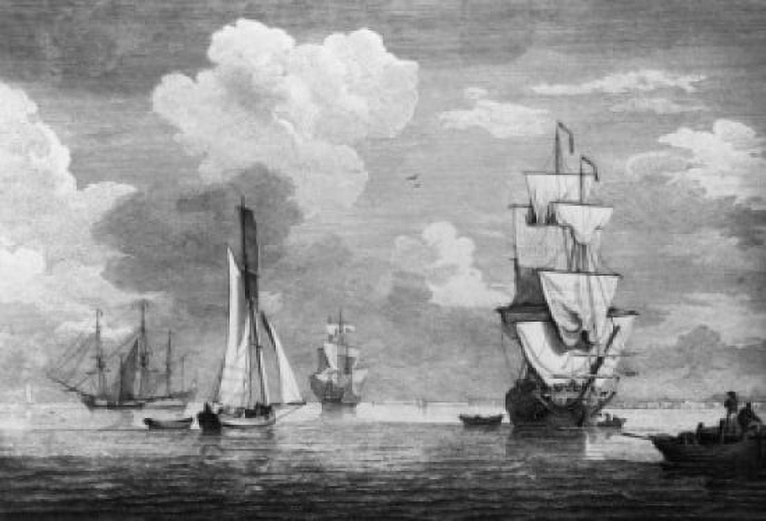 Ships Noon illustration Canvas Art - (18 x 24)