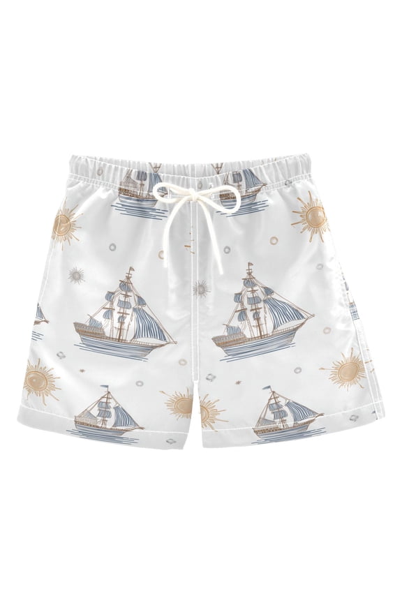 Ships Suns Cartoon Swim Trunks Board Shorts Beach Pants Bathing Bottoms 3T