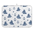 thumbnail image 1 of Ships and Anchors Dish Drying Mat 18x24 Absorbent Microfiber Draining Rack Pad for Kitchen Counter Sink, 1 of 8
