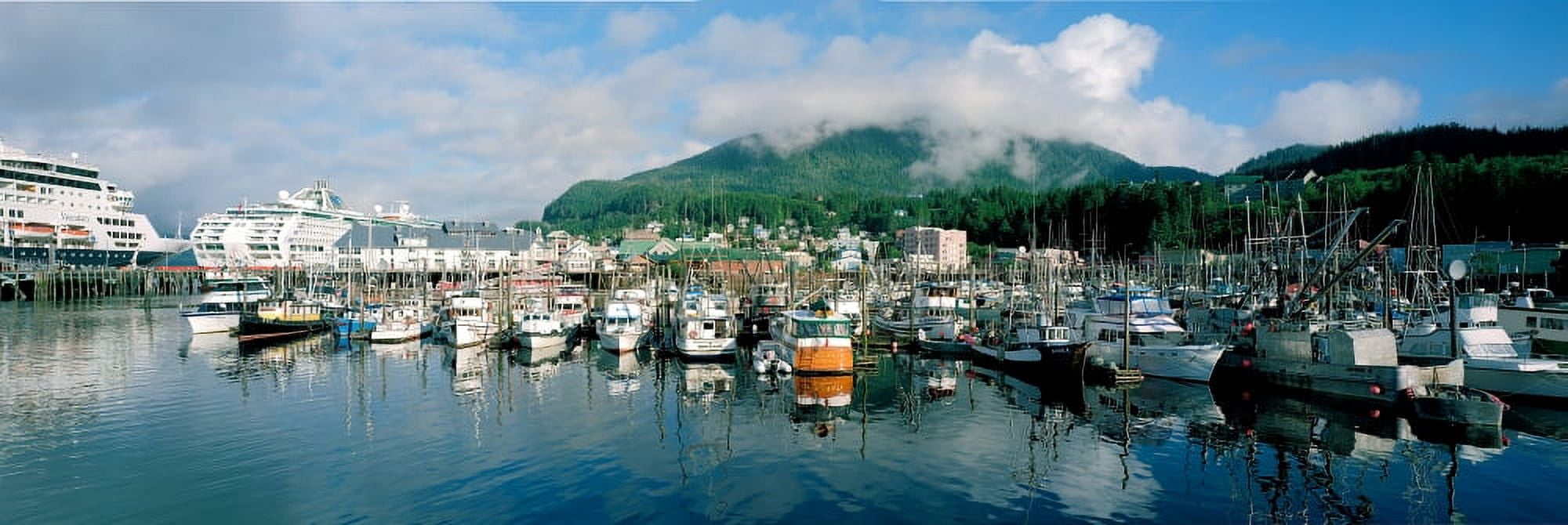Ships and boats moored at a harbor Ketchikan Harbor Ketchikan Alaska USA Canvas Art - Panoramic Images (12 x 36)