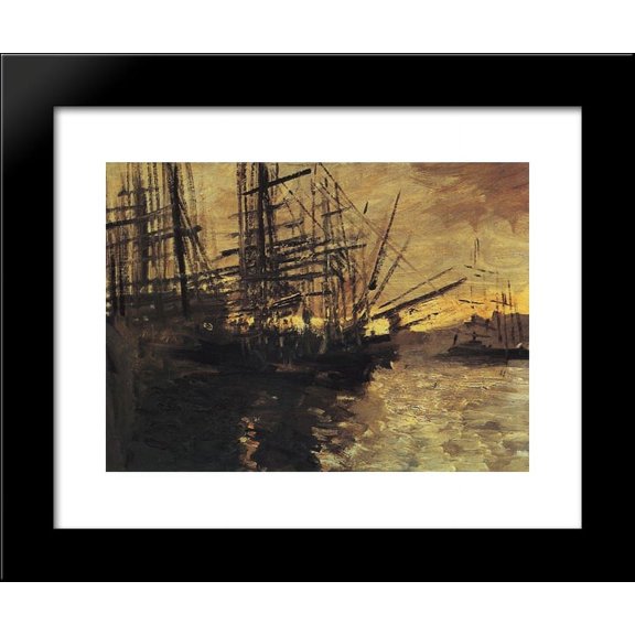 Ships in Marseilles Port 20x24 Framed Art Print by Konstantin Korovin