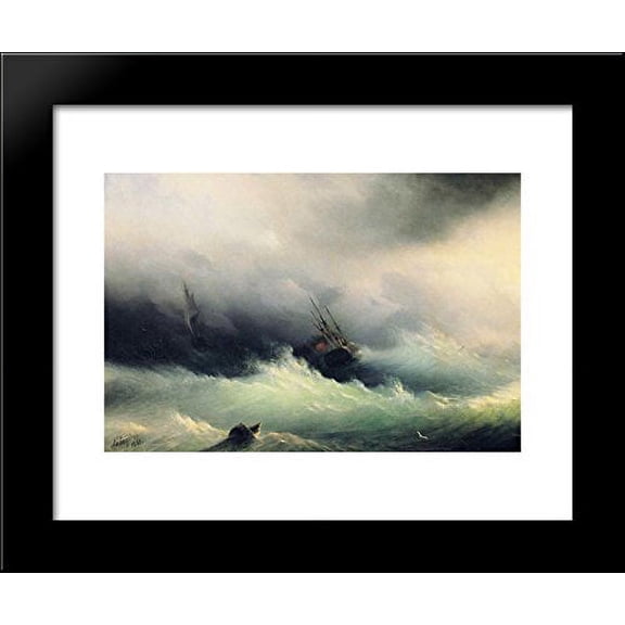 Ships in a Storm 20x24 Framed Art Print by Aivazovsky, Ivan