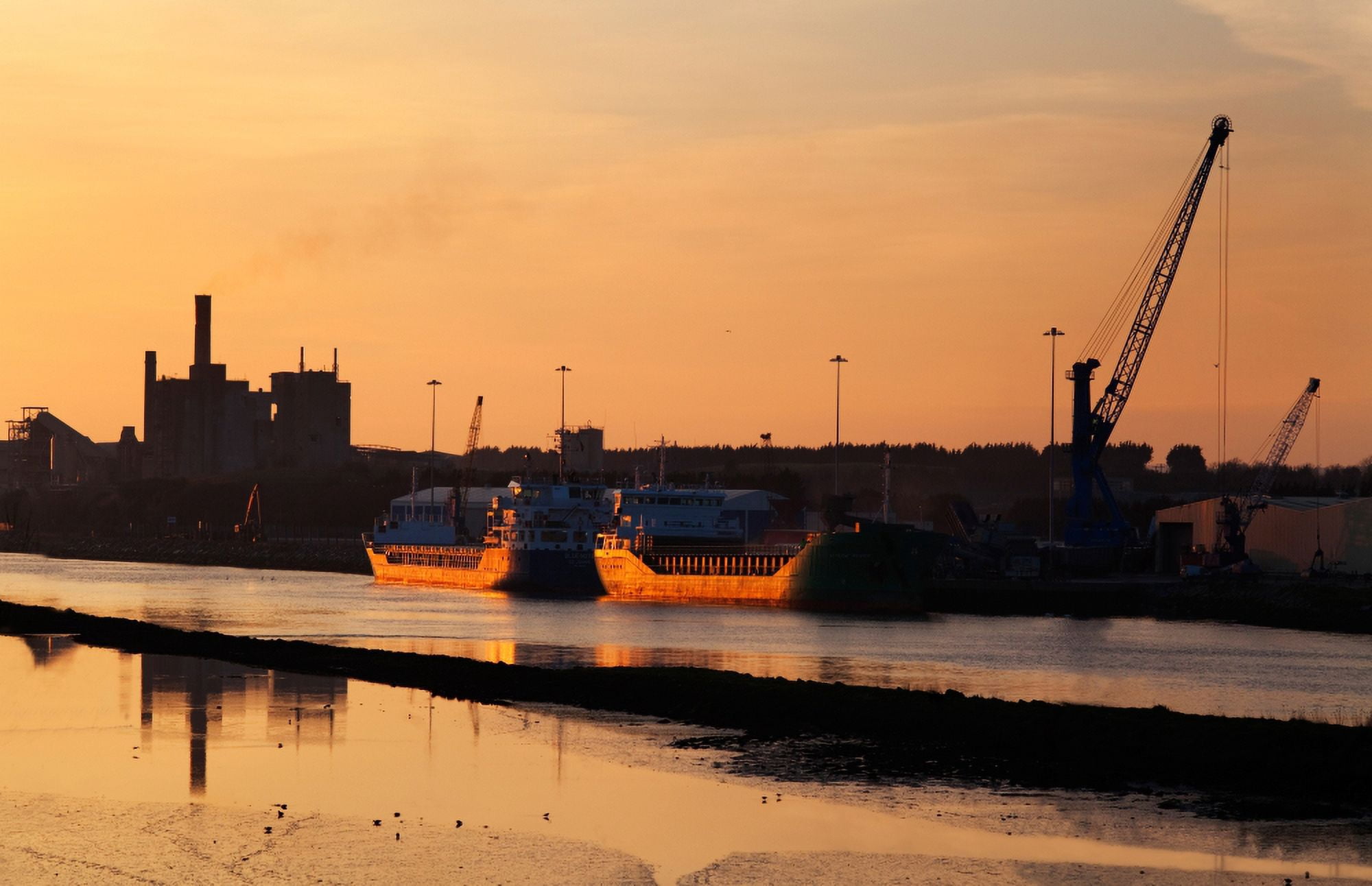 Ships moored at the new docking facility Drogheda County Louth Ireland Canvas Art - Panoramic Images (36 x 24)