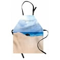 thumbnail image 1 of Shipwreck Apron Boat Crash by Exotic Tropical Beach in African Shore Dream Atlantic Ocean Photo, Unisex Kitchen Bib Apron with Adjustable Neck for Cooking Baking Gardening, Blue Cream, by Ambesonne, 1 of 3