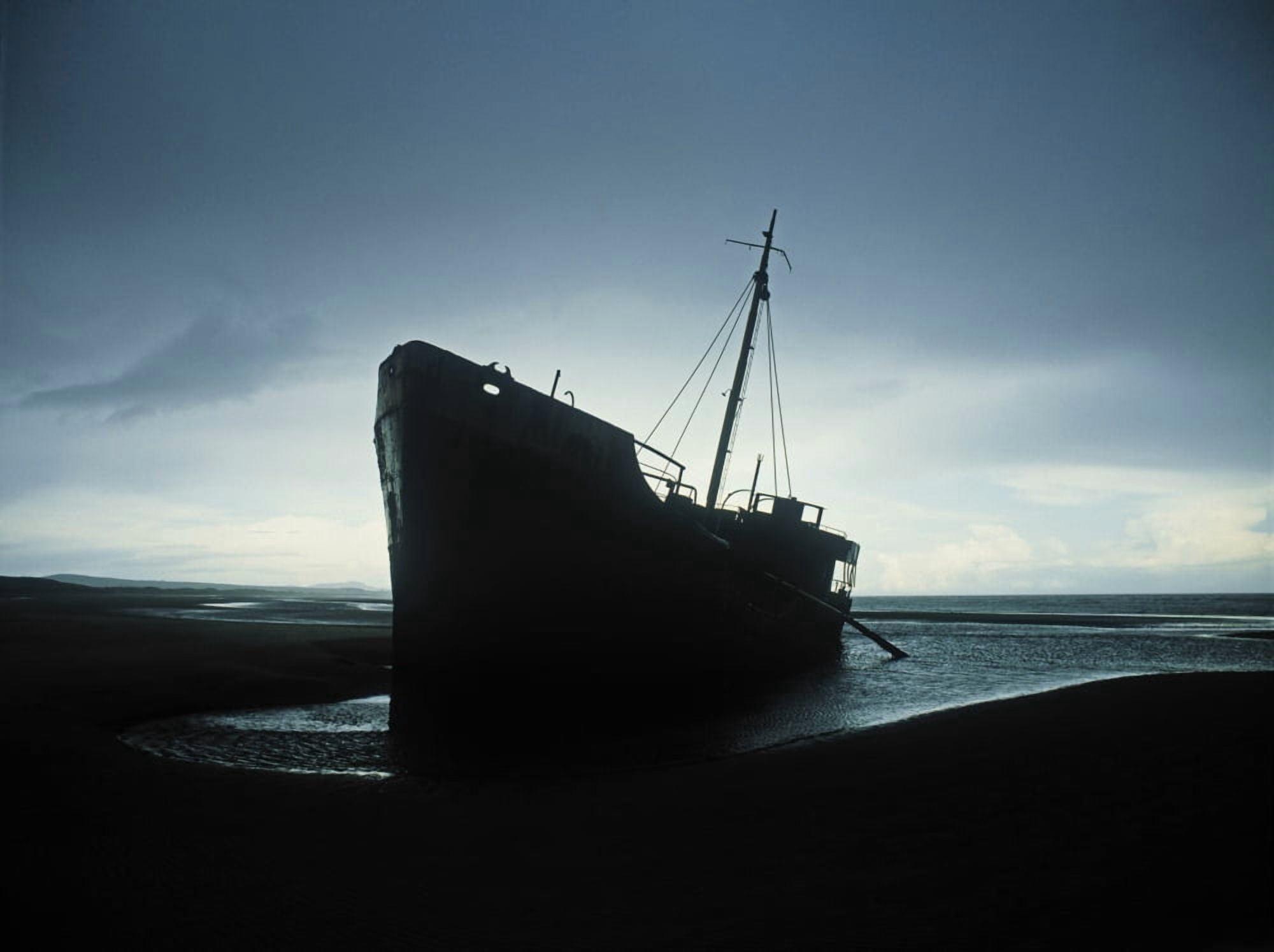 Shipwreck At Baltray Beach Co Louth Ireland Canvas Art - The Irish Image Collection Design Pics (34 x 26)