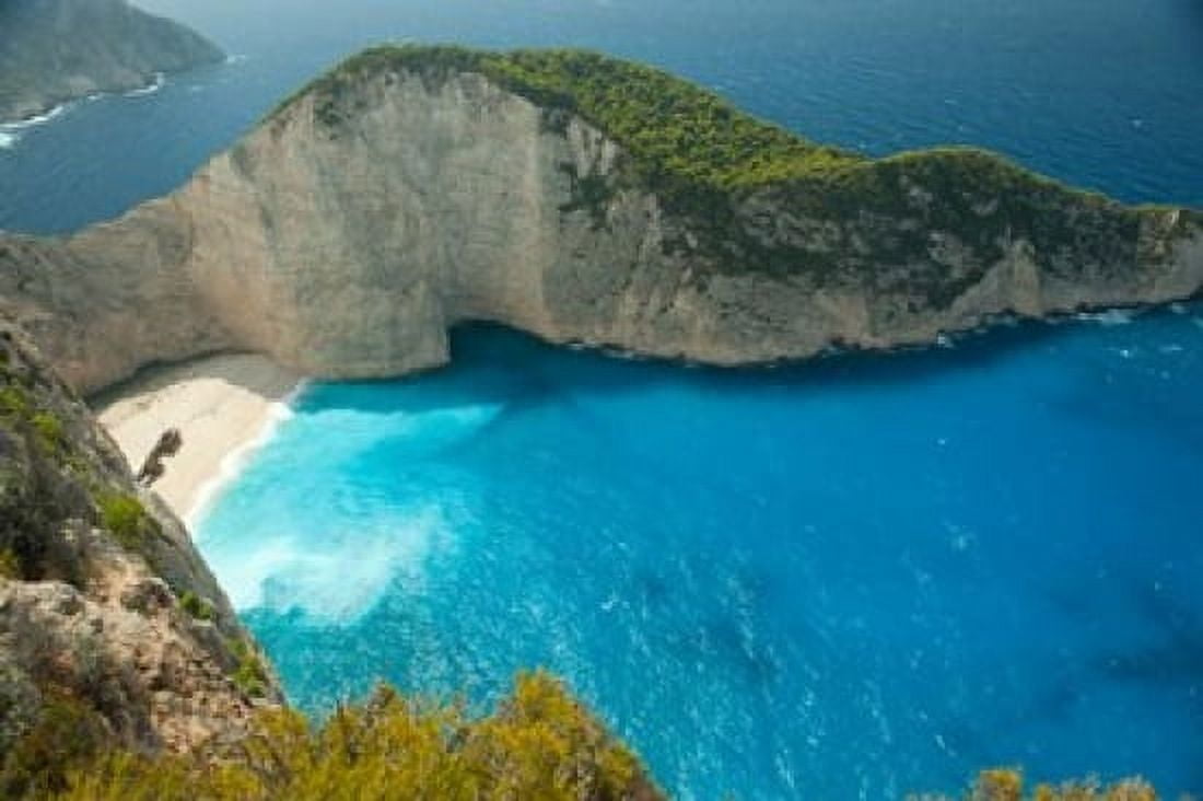 Shipwreck Bay Zakynthos Ionian Islands Greece Canvas Art - Panoramic Images (19 x 12)