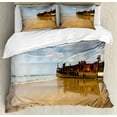 thumbnail image 1 of Shipwreck Duvet Cover Set Queen Size, Antique Rusty Pirate Ship Wreck on the Coast in Caribbean Island Pacific Sea View, Decorative 3 Piece Bedding Set with 2 Pillow Shams, Multicolor, by Ambesonne, 1 of 3