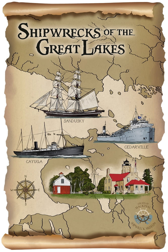 Photo inspiration: Fresh Look at Shipwrecks Of The Great Lakes 16X24 Giclee Gallery Art Print