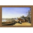 thumbnail image 1 of Shipyard in Honfleur 40x28 Large Gold Ornate Wood Framed Canvas Art by Jean Baptiste Camille Corot, 1 of 2