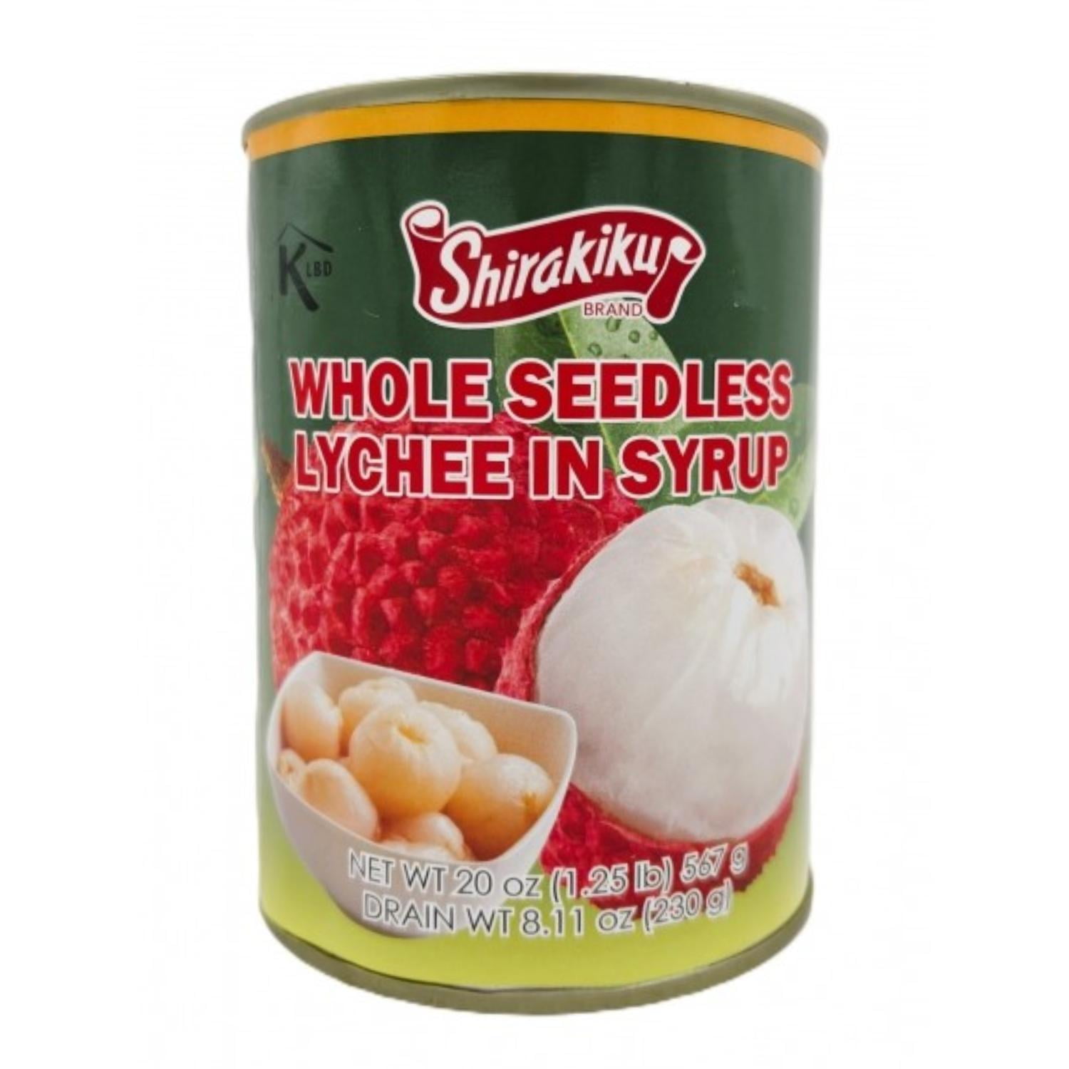 Shirakiku Canned Whole Seedless Lychee, 20 oz. - Walmart.com