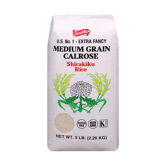 Shirakiku Brand Shirakiku Calrose Rice, 5 lb Bag, No Common Allergens Contained
